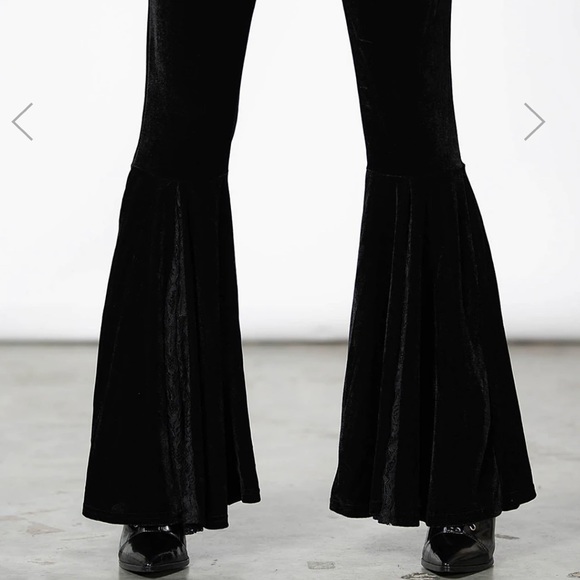 Kill star Marisole Velvet Lace Insert Bell Bottoms-  goth witchy whimsigoth - Picture 2 of 4
